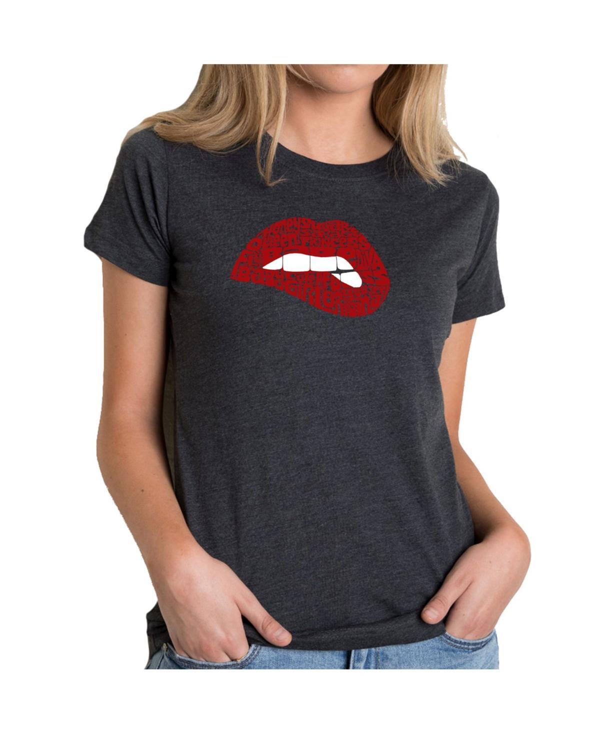 Womens Premium Word Art T-Shirt - Savage Lips Product Image