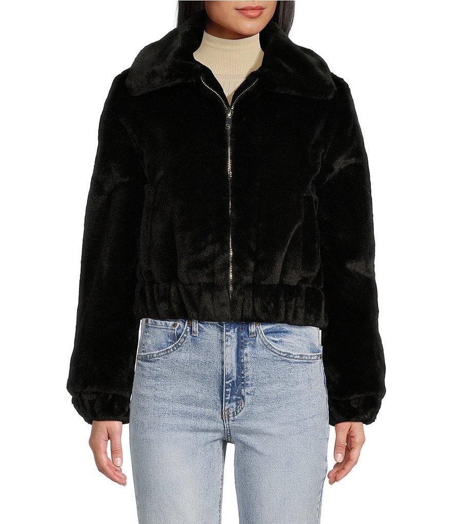 Copper Key Faux Fur Bomber Jacket Product Image