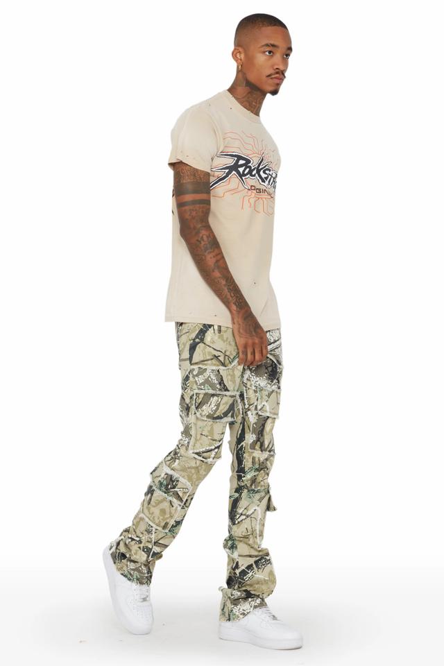 Tyrell Tree Camo Stacked Flare Cargo Jean Male Product Image