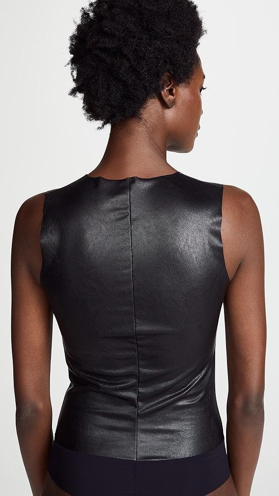 Commando Faux Leather V Neck Bodysuit | Shopbop Product Image