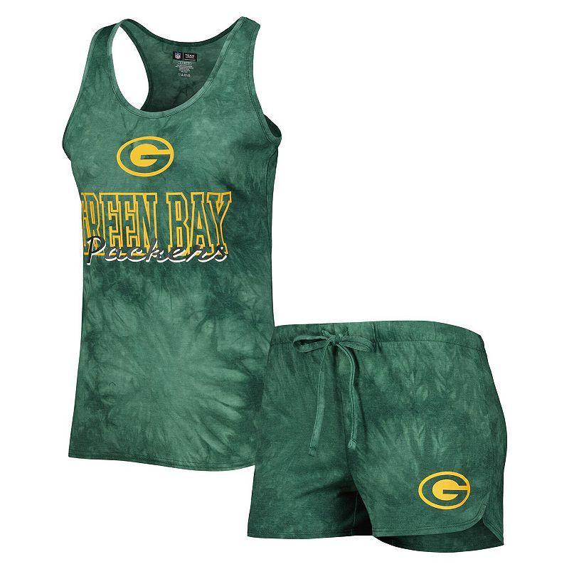 Womens Concepts Sport Green Green Bay Packers Billboard Scoop Neck Racerback Tank and Shorts Sleep Set Product Image