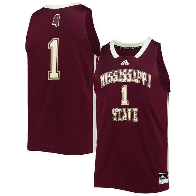 Mens adidas #1 Maroon Mississippi State Bulldogs Reverse Retro Jersey Product Image