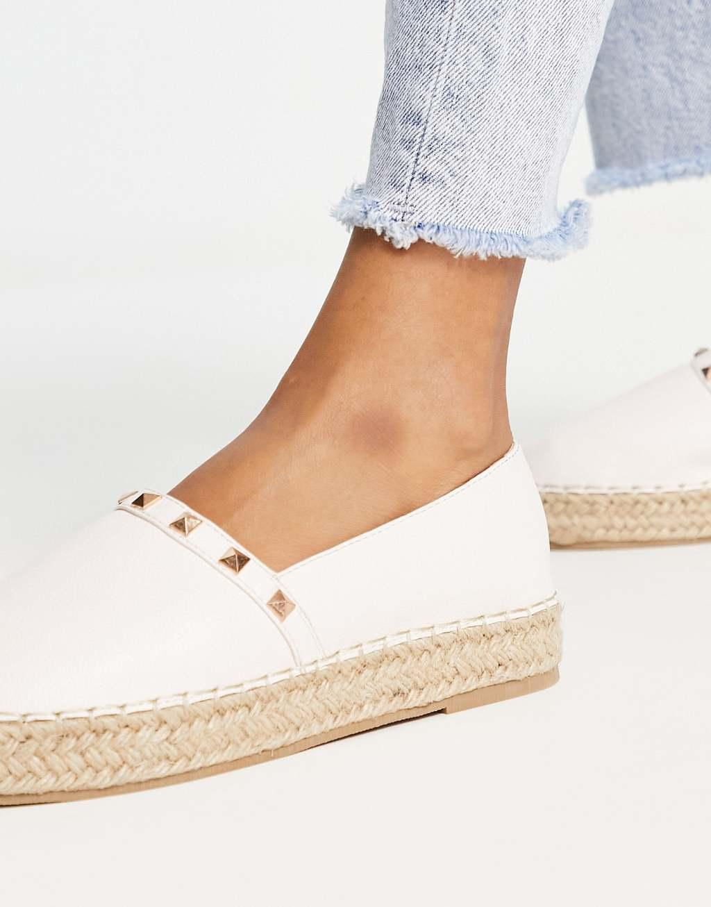 Truffle Collection studded espadrille shoes in beige Product Image