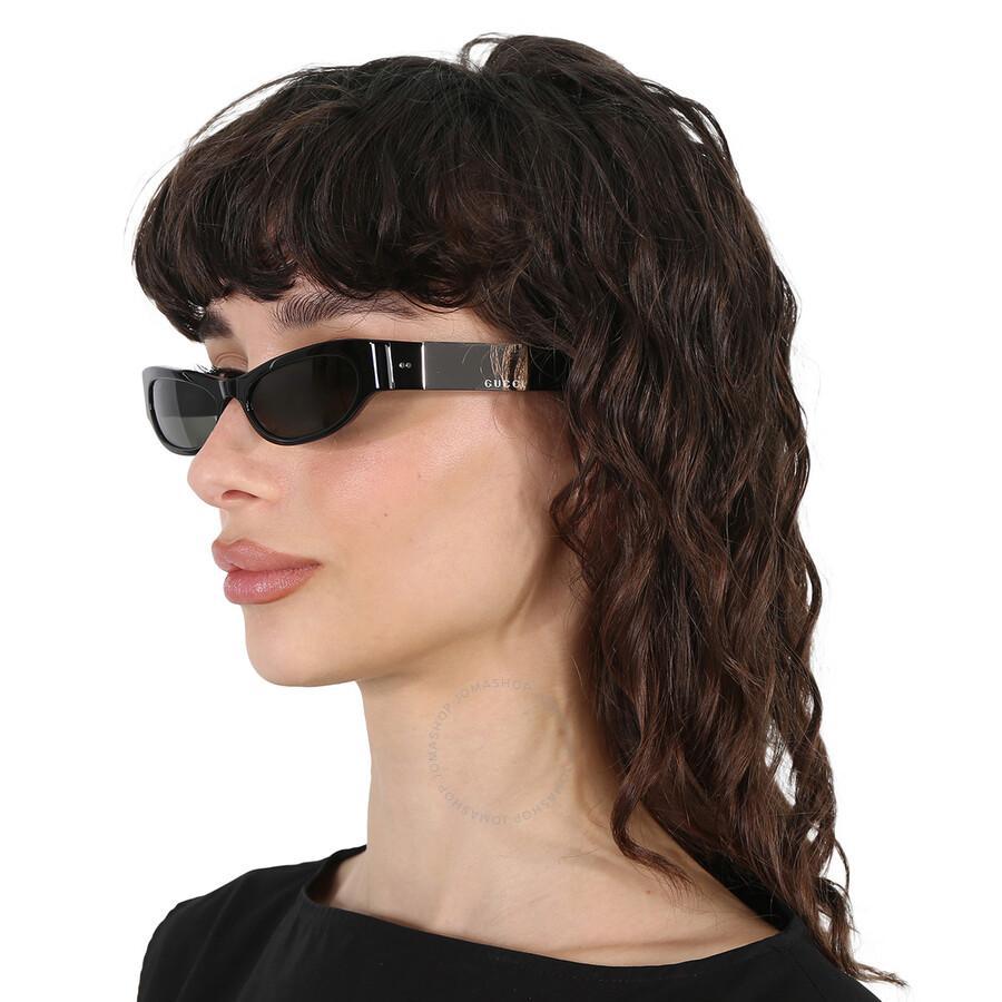 Dark Grey Rectangular Ladies Sunglasses Gg1635s 003 53 In Dark / Grey Product Image