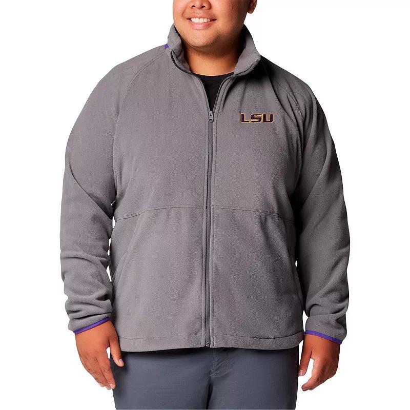 Mens Columbia Gray LSU Tigers Big & Tall Flanker IV Fleece Raglan Full-Zip Jacket Product Image