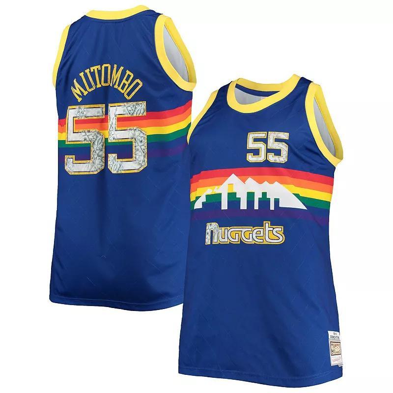 Mens Mitchell & Ness Dikembe Mutombo Blue Denver Nuggets Big & Tall 1991/92 NBA 75th Anniversary Diamond Swingman Jersey Product Image