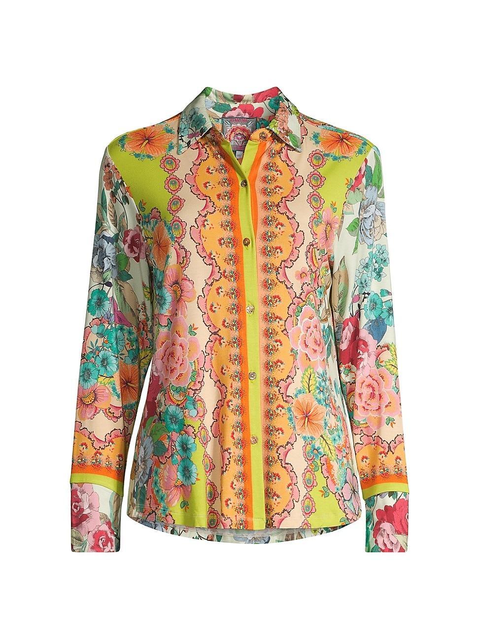 Womens Rossey Floral Long-Sleeve Shirt Product Image