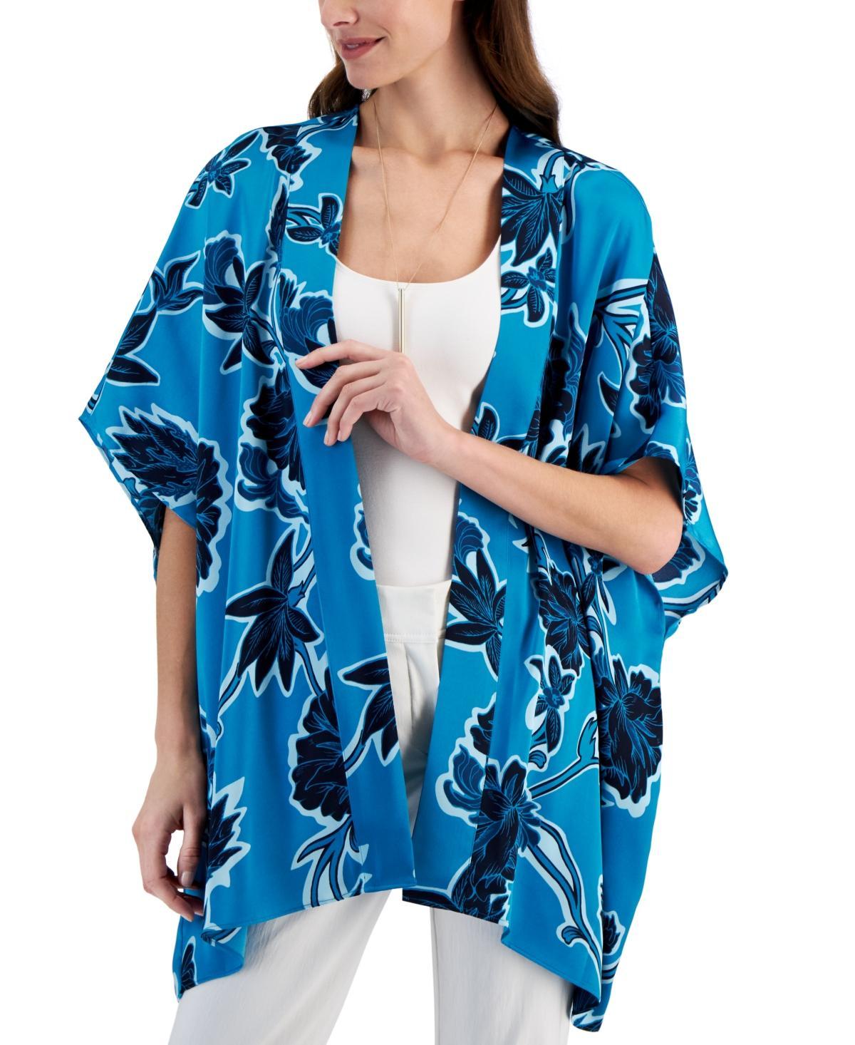 Jm Collection Womens Floral-Print Open-Front Kimono Jacket, Created for Macys Product Image