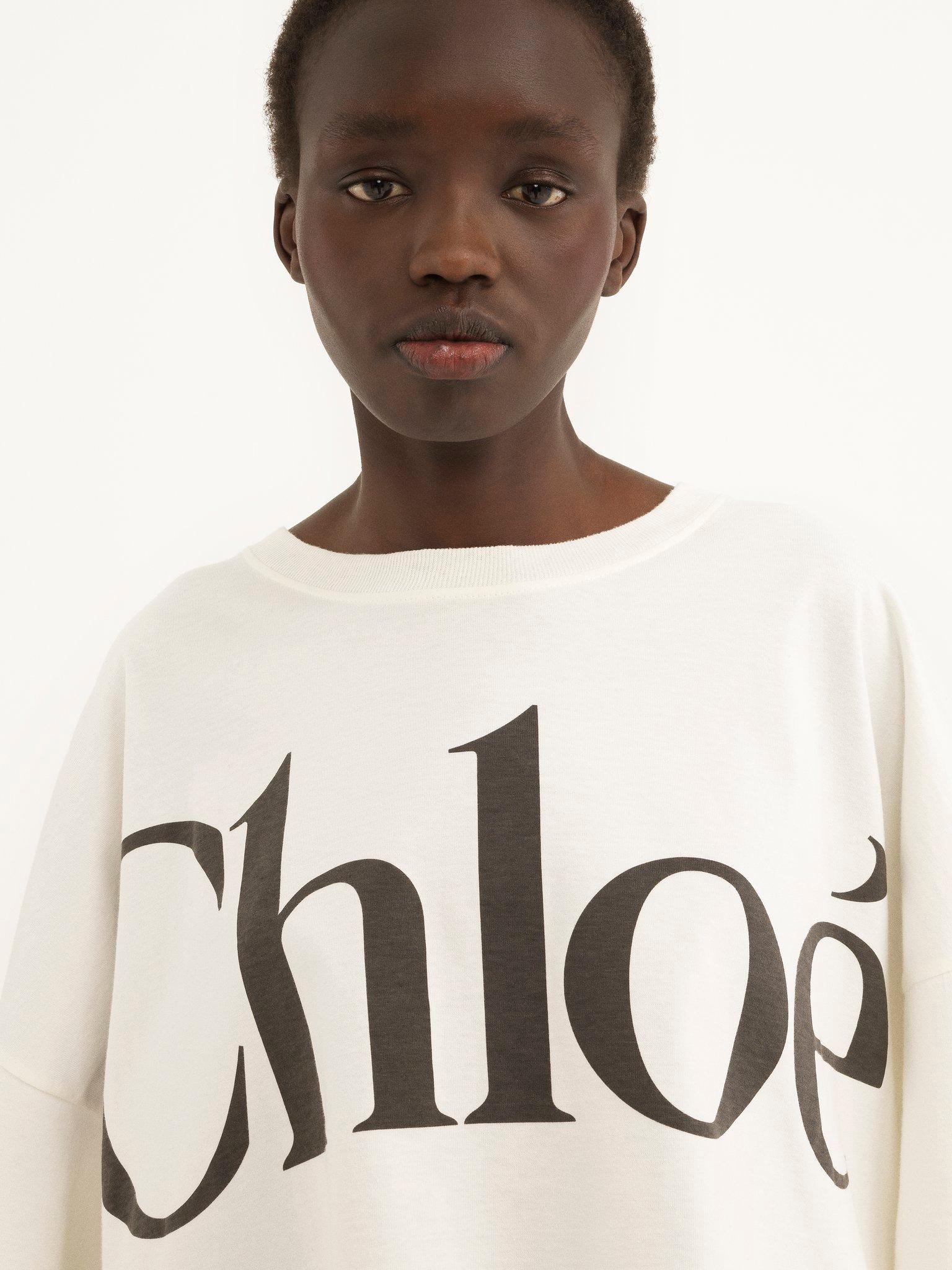 Cropped boxy logo T-shirt in cotton jersey Product Image