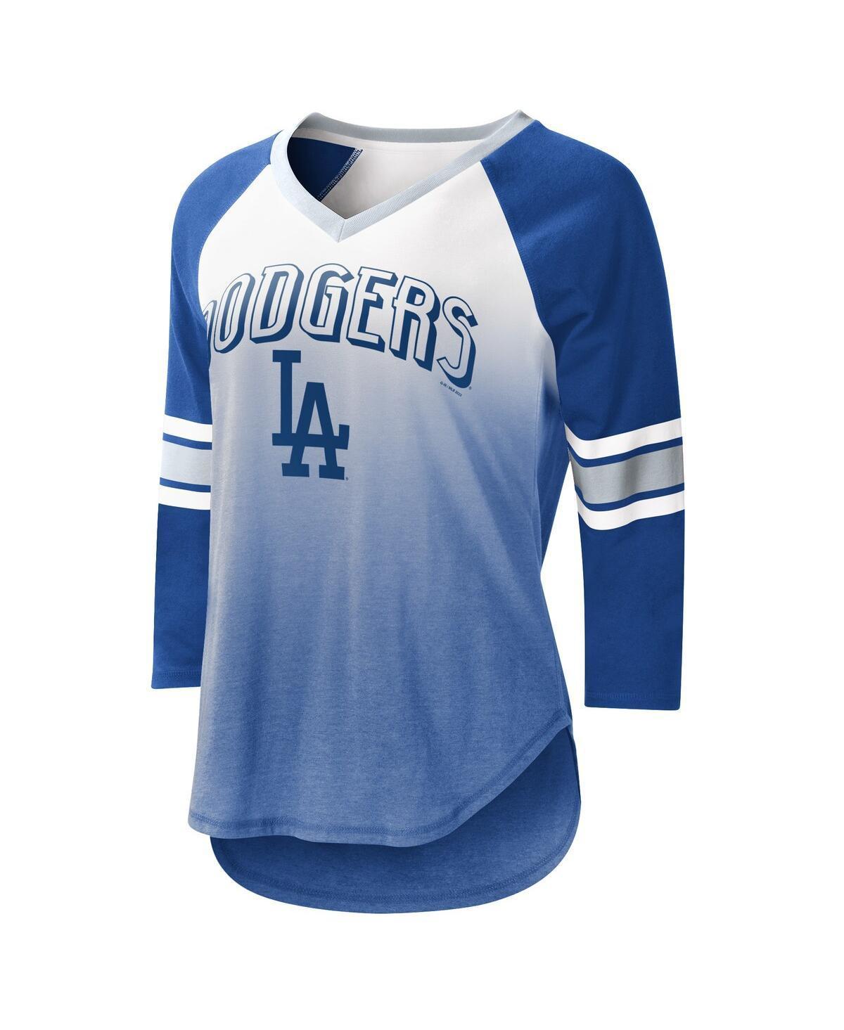 Womens G-iii 4Her by Carl Banks White Los Angeles Dodgers Lead-Off Raglan 3/4-Sleeve V-Neck T-shirt - White Product Image