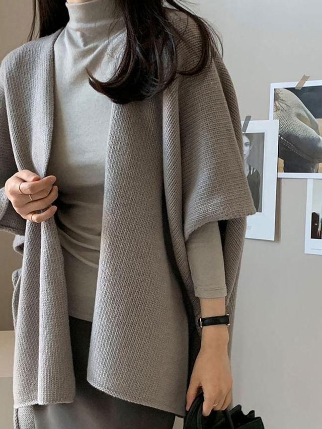 Plain Open Front Cardigan Product Image