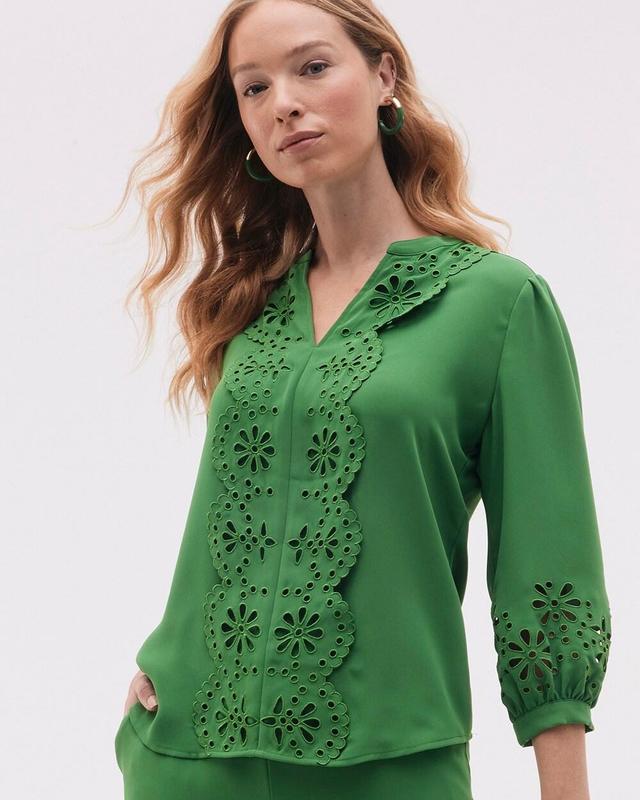 Women's Satin Eyelet Top Product Image