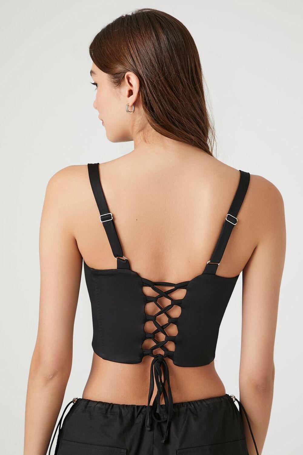 Contour Sculpt Lace-Up Bustier Crop Top | Forever 21 Product Image