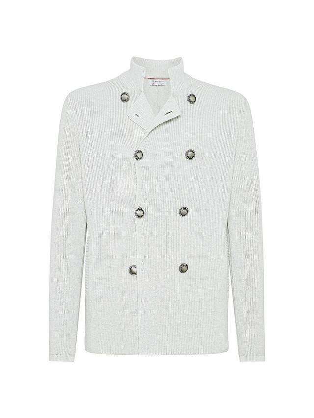 Brunello Cucinelli Double Breasted Cotton Cardigan Product Image