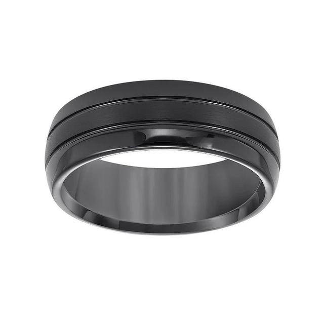 AXL Black Tungsten Groove Mens Wedding Band Product Image