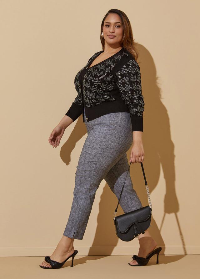 Plus Size Textured Stretch Twill Ankle Pants Ashley Stewart Product Image