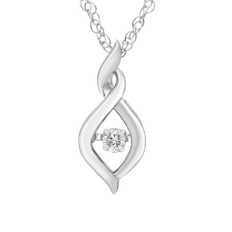 Boston Bay Diamonds Brilliance in Motion Sterling Silver Dancing Diamond Twisted Infinity Pendant, Womens Product Image