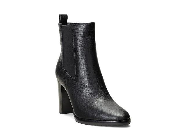 Lauren Ralph Lauren Mylah Tumbled Leather Bootie Women's Shoes Product Image