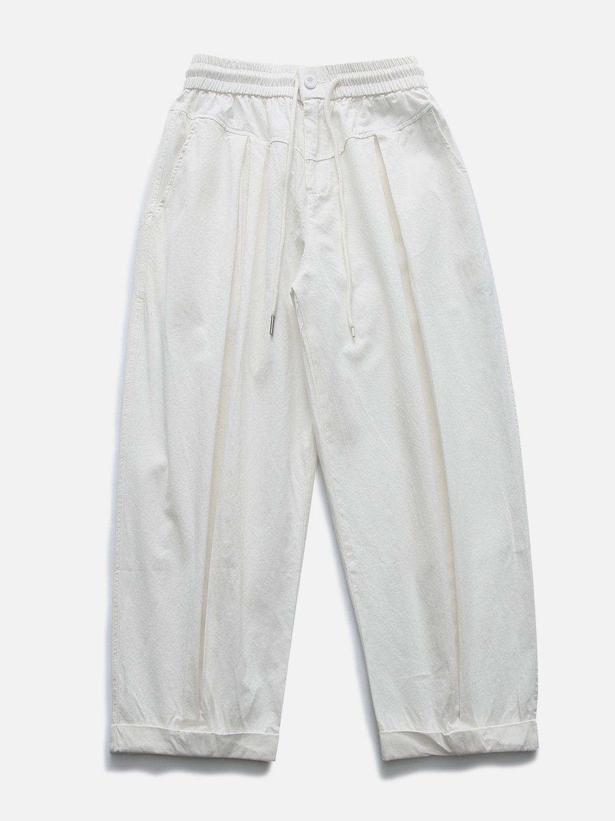 Solid Fold Drawstring Pants Product Image