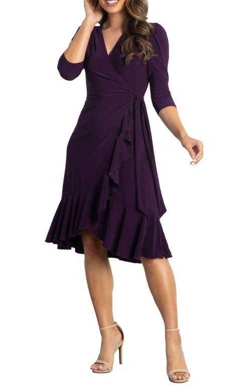 Kiyonna Womens Whimsy Ruffled Midi Wrap Dress Product Image