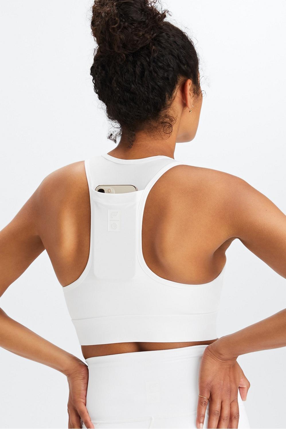 Fabletics Universal Tennis On-The-Go Sports Bra Womens white plus Size 1X Product Image