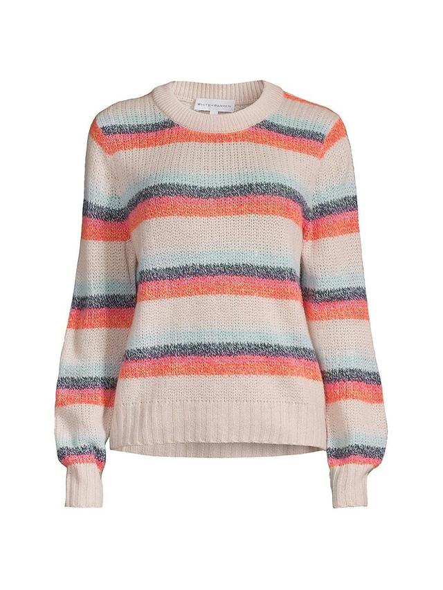 Womens Stripe Cashmere Pullover Sweater Product Image