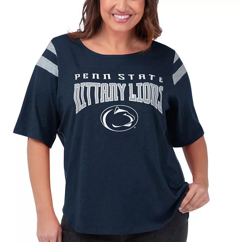 Womens G-III 4Her by Carl Banks Penn State Nittany Lions Plus Size Linebacker Half-Sleeve T-Shirt Blue Product Image