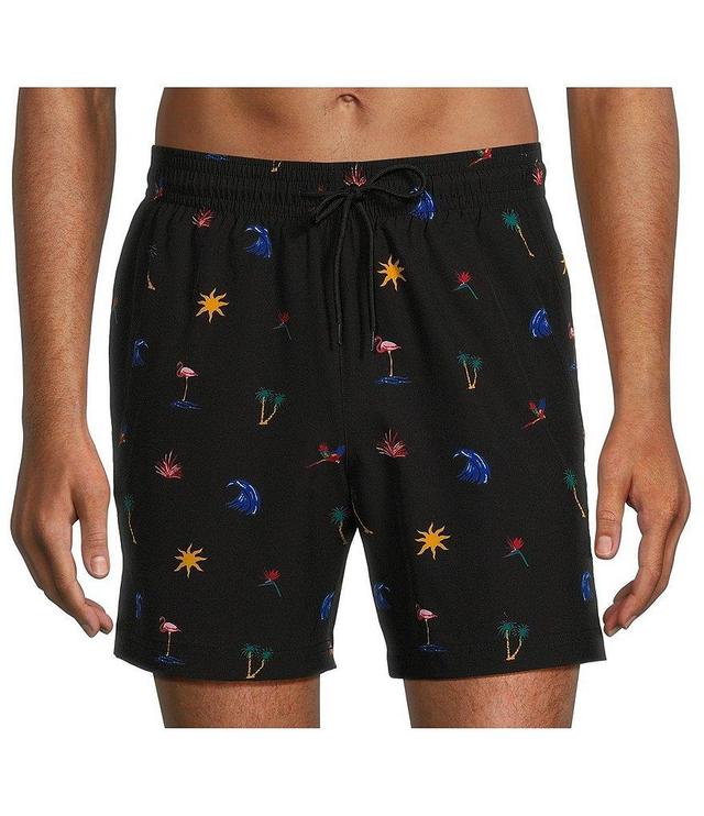 Caribbean Mini Tropical 6#double; Inseam Swim Trunks Product Image