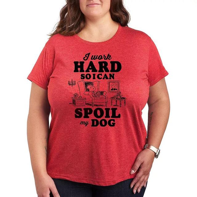 Plus Peanuts Snoopy Work To Spoil My Dog Graphic Tee, Womens Product Image