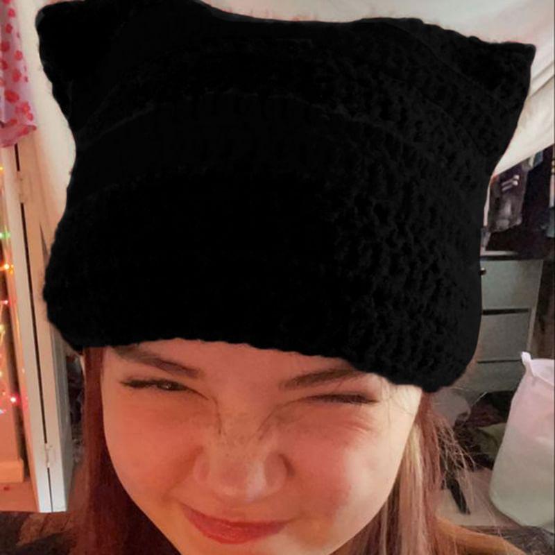 Cat Ears Color-Block Beanie Product Image