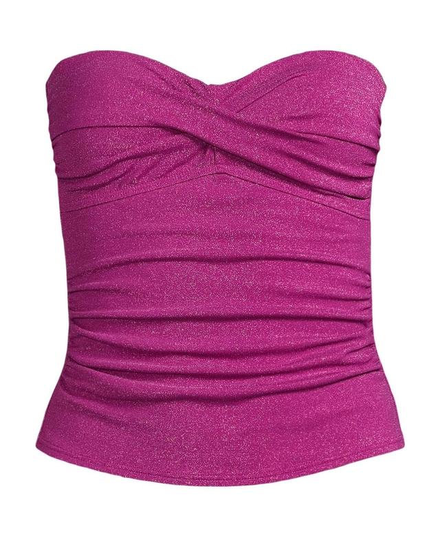 Lands End Womens Shine Wrap Bandeau Tankini Swimsuit Top Product Image