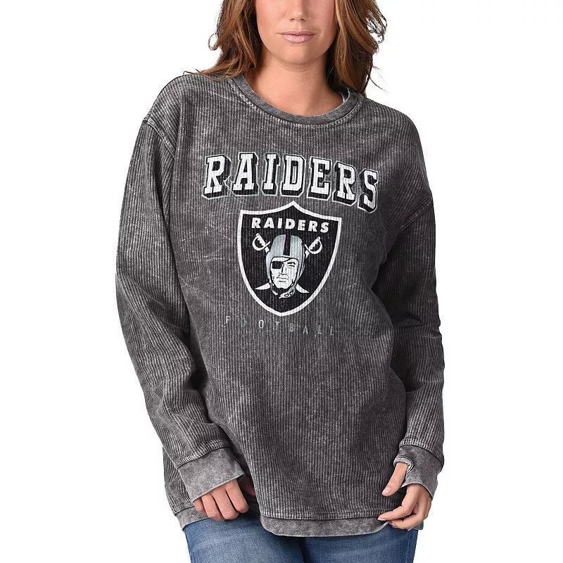 Womens G-III 4Her by Carl Banks Black Las Vegas Raiders Comfy Cord Pullover Sweatshirt Product Image