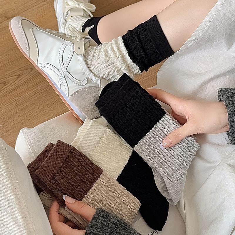 Two Tone Knit Socks / Set Product Image