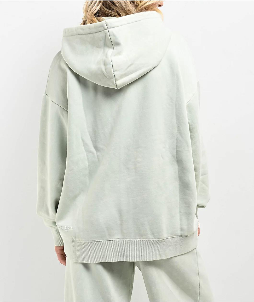 Ninth Hall Fundamentals Meena Pale Aqua Wash Oversized Zip Hoodie Product Image