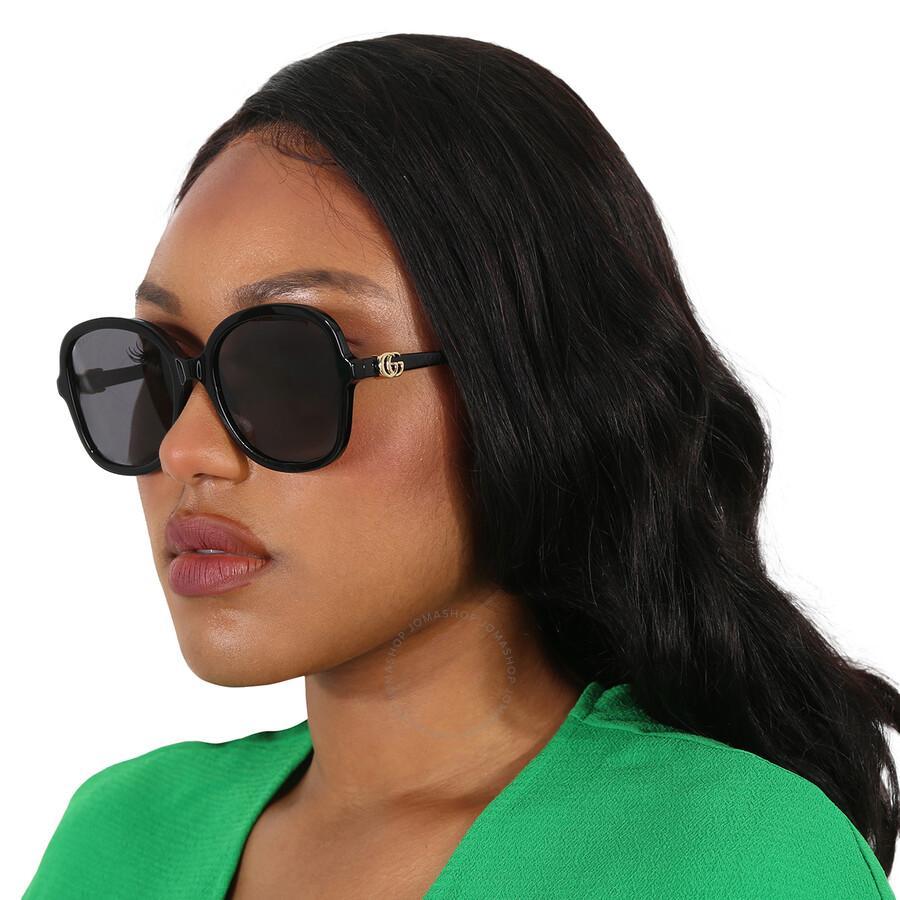 Polarized Grey Butterfly Ladies Sunglasses Gg1178s 001 56 In Black / Grey Product Image