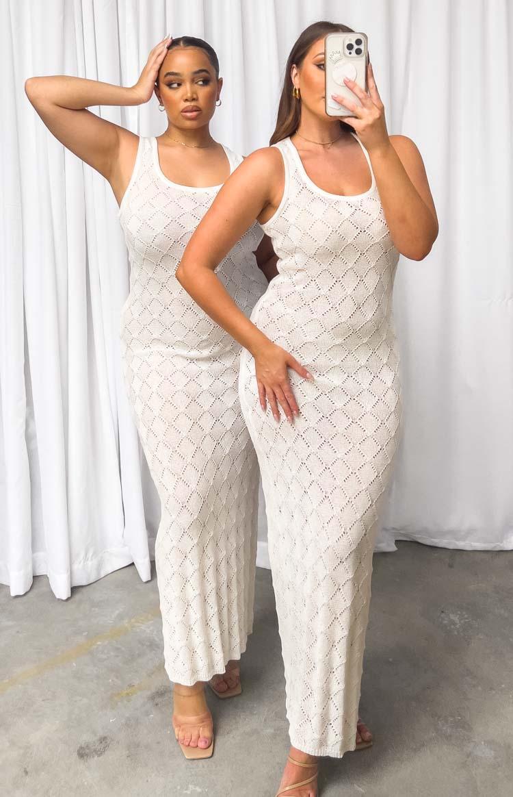 Piper White Knit Maxi Dress Product Image