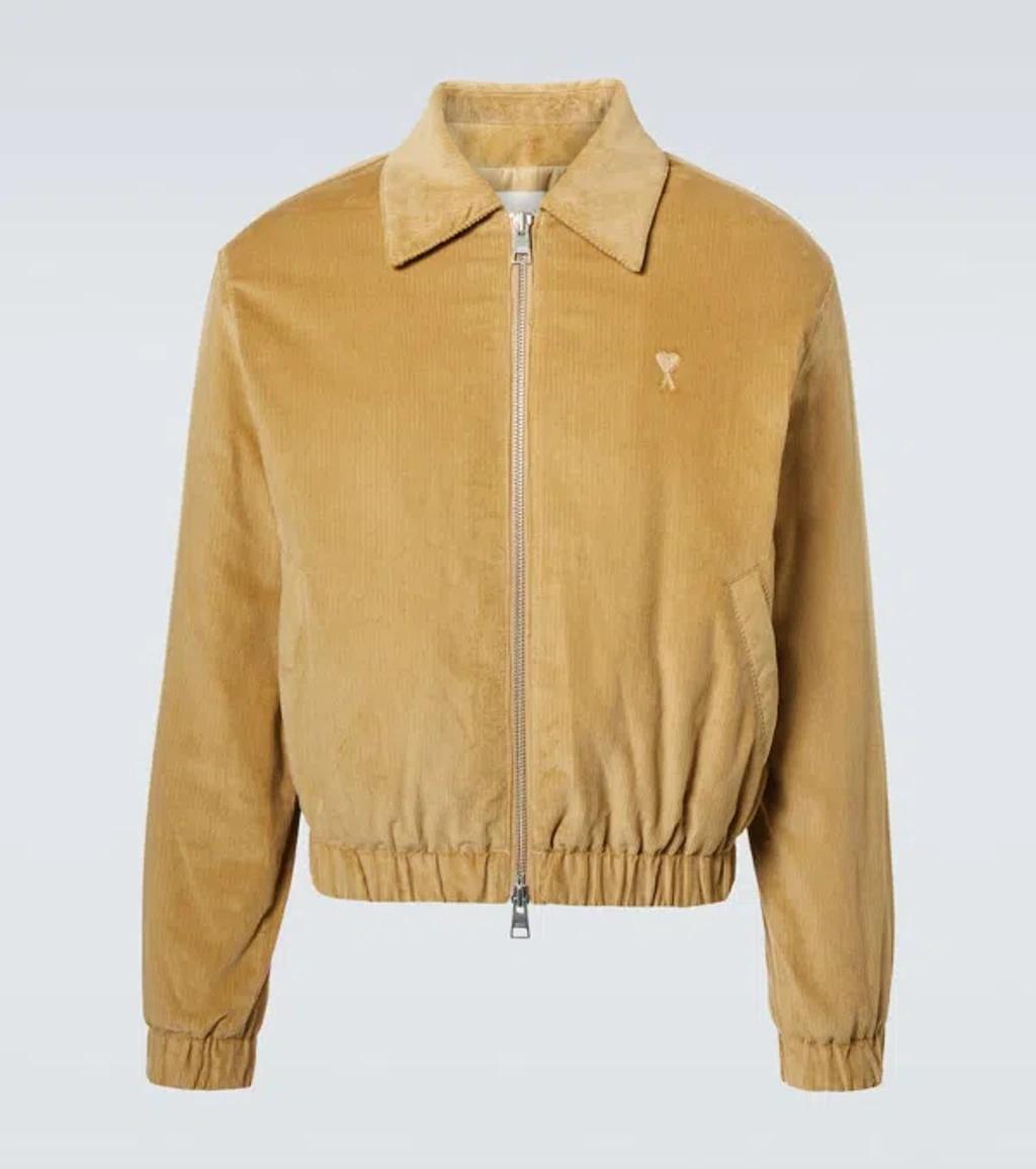 AMI ALEXANDRE MATTIUSSI Ami De Caur Cotton Corduroy Jacket In Beige Product Image