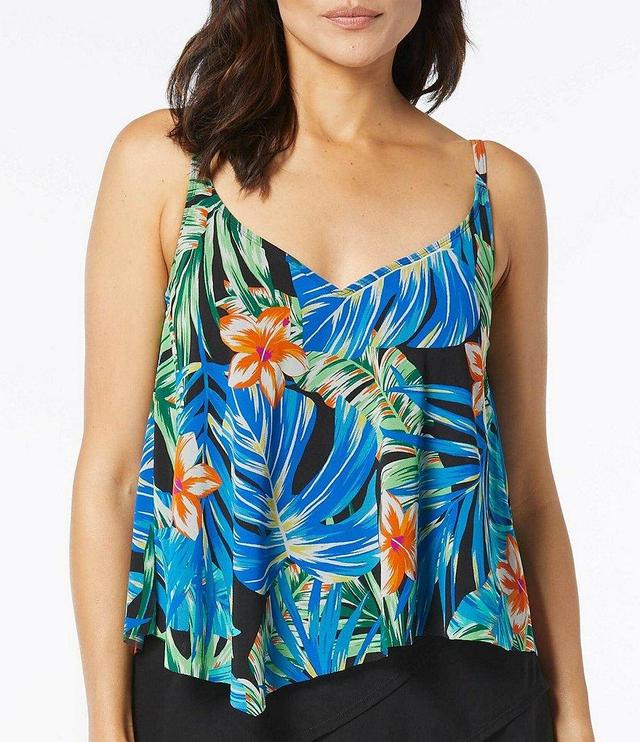 Coco Reef Paradise Garden Aura Mesh V-Neck Underwire Bra Sized Tankini Swim Top Product Image