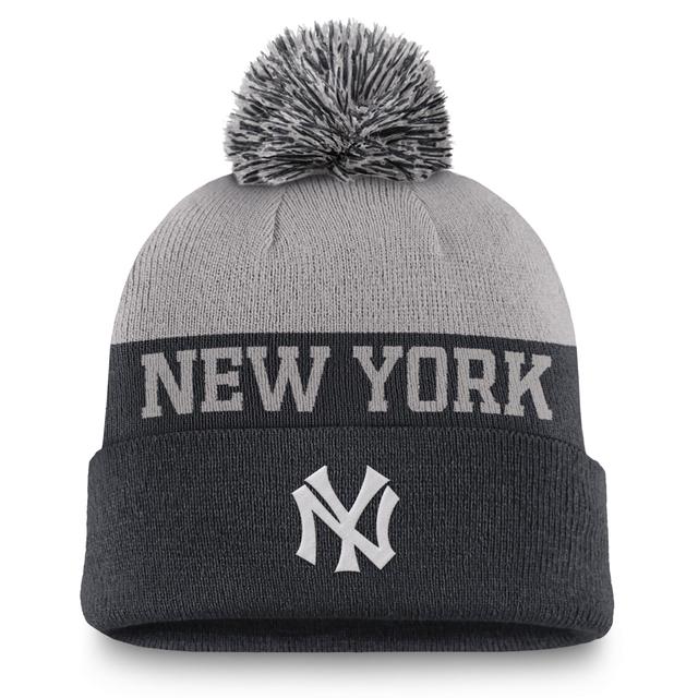 New York Yankees Rewind Peak Nike Mens MLB Cuffed Pom Beanie Product Image