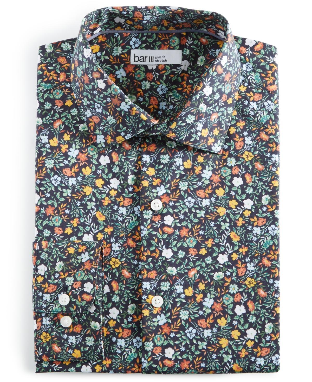 Bar Iii Mens Slim-Fit Water Floral Dress Shirt, Created for Macys Product Image