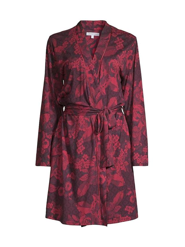 Womens Cotton-Blend Floral Sleep Robe Product Image