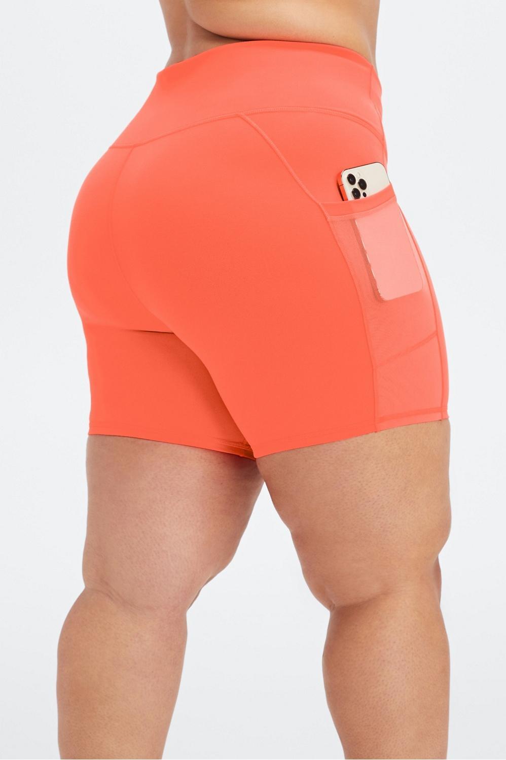 Fabletics On-The-Go High-Waisted 6 Short Womens orange plus Size 4X Product Image