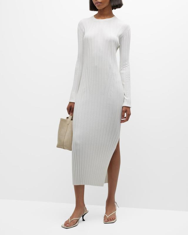 Womens Rib-Knit Sweaterdress - Off White - Size Medium - Off White - Size Medium Product Image