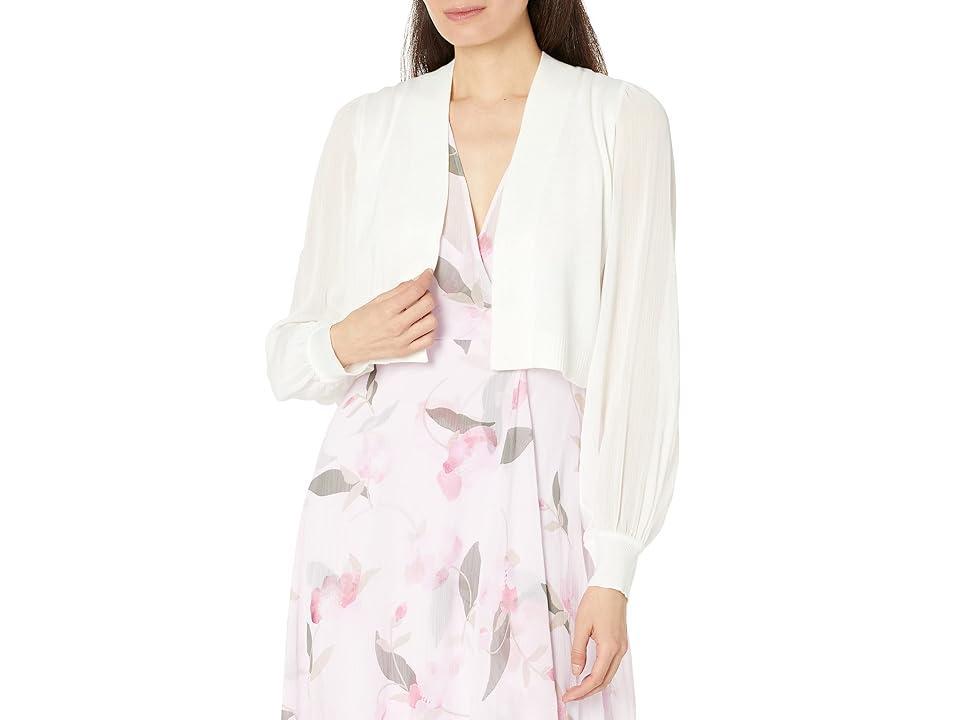 DKNY Long Sleeve Linen One-Button Jacket (Frosting ) Women's Clothing Product Image