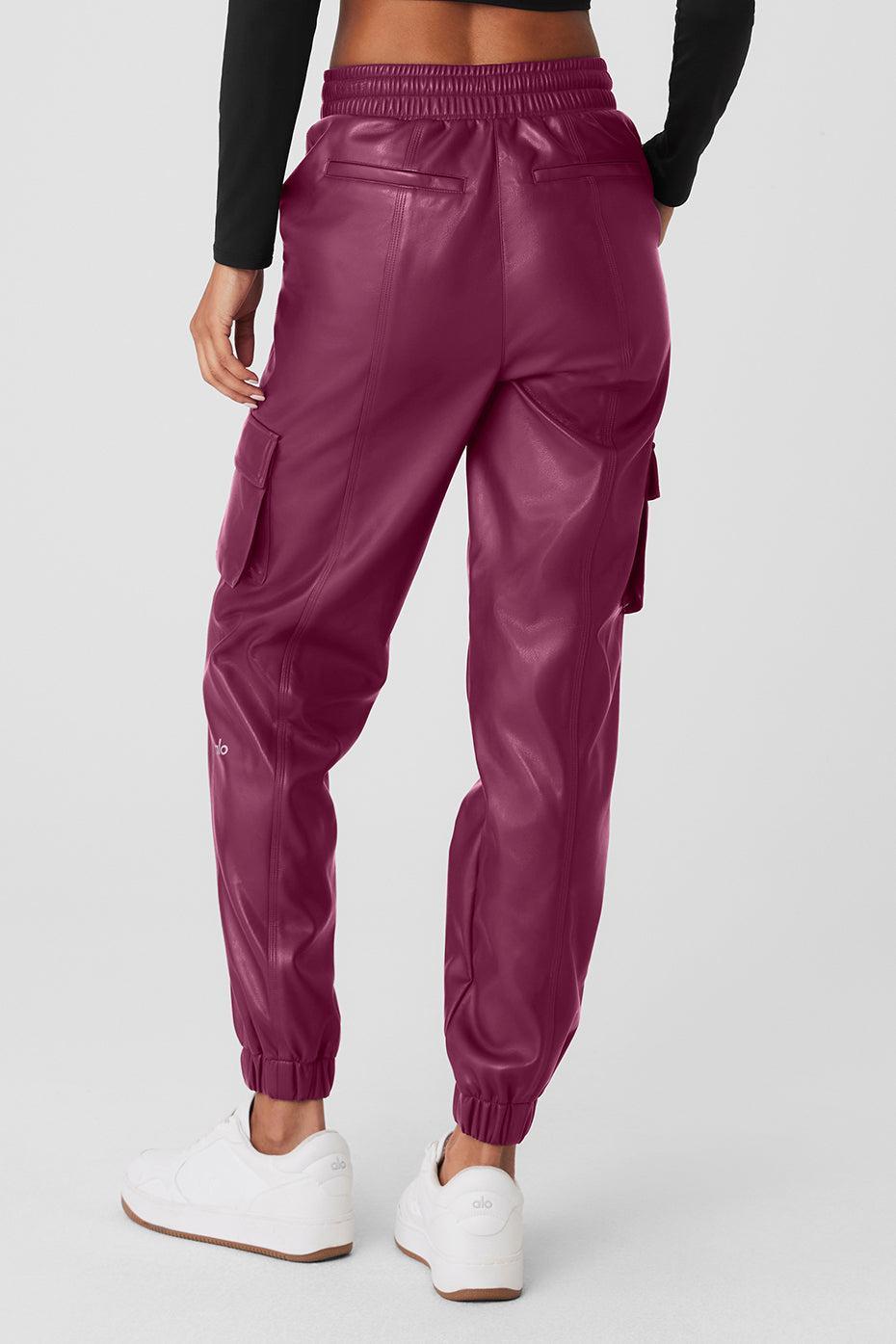 Faux Leather Power Hour Jogger - Wild Berry Product Image