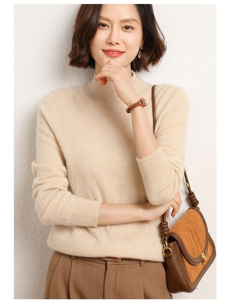 Mock Neck Ribbed Sweater Product Image