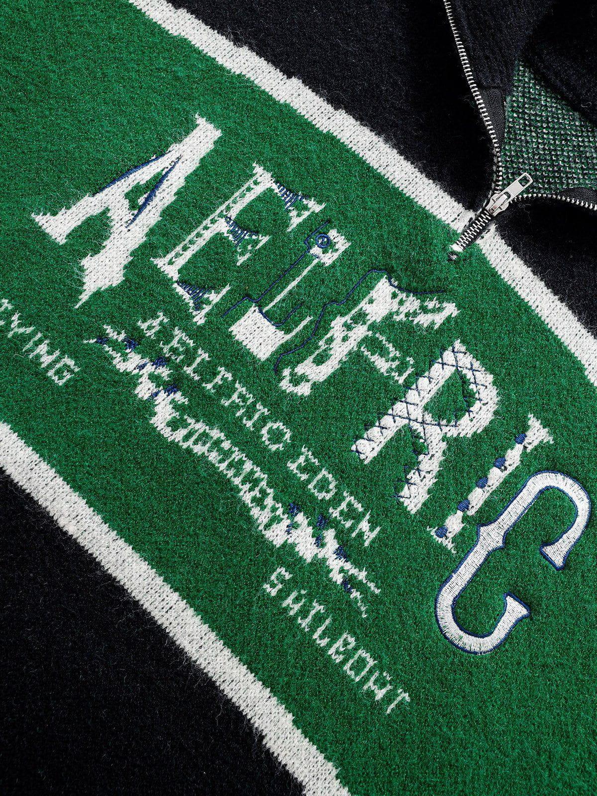 Aelfric Eden Jacquard Half Zip Up Sweater Product Image