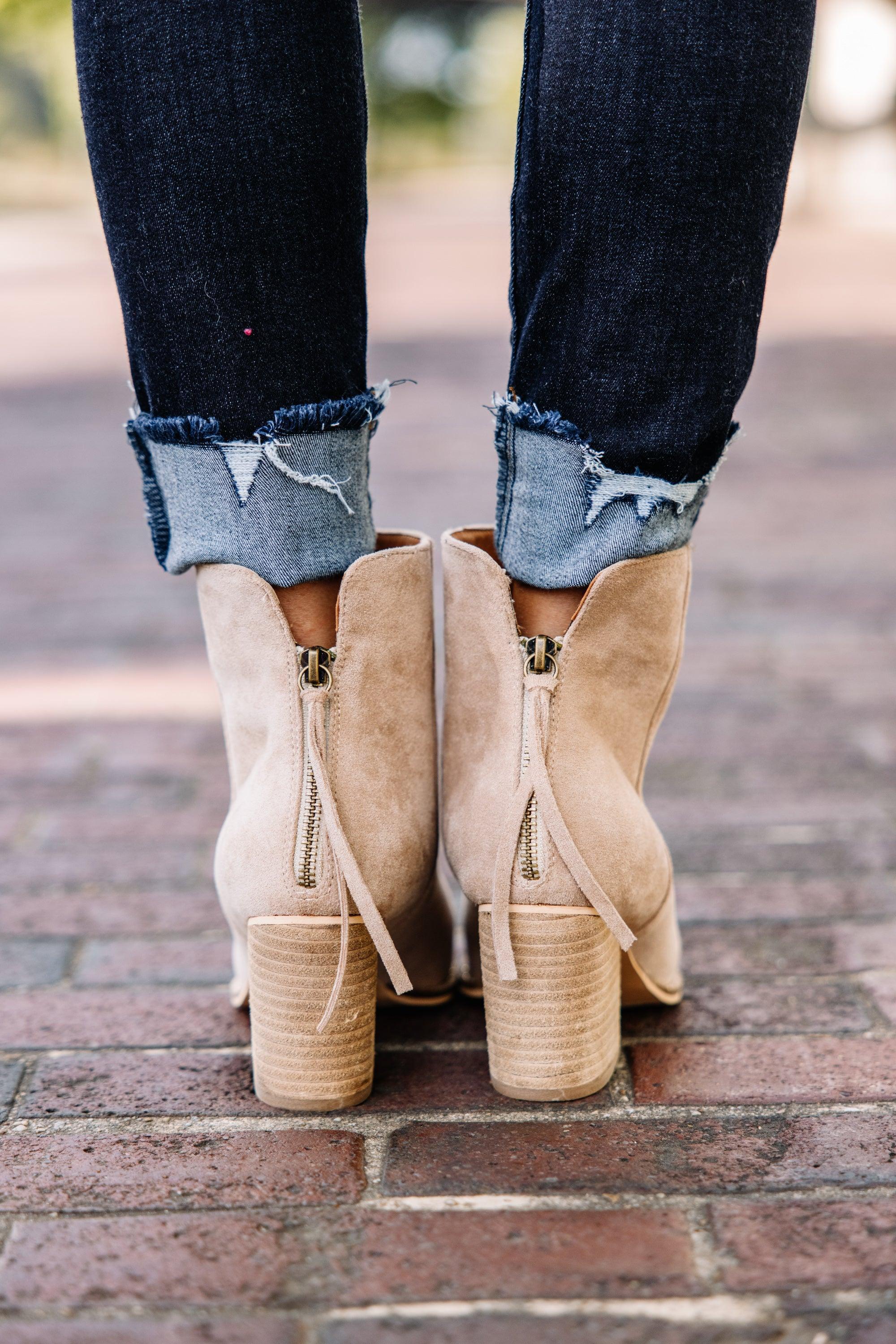 Stay In Step Taupe Brown Booties Female Product Image