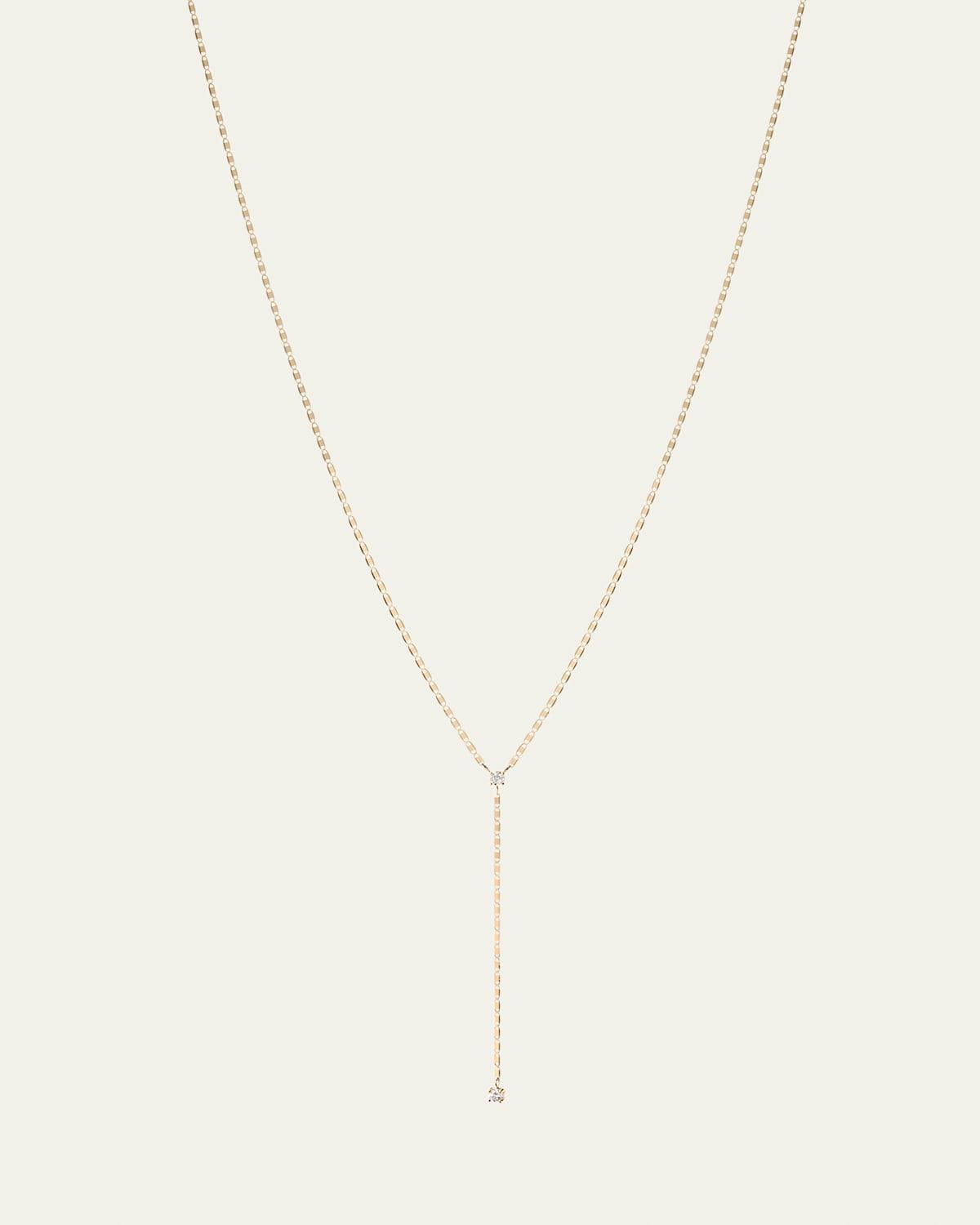 Womens 14K Yellow Gold & 0.13 TCW Diamond Lariat Necklace Product Image