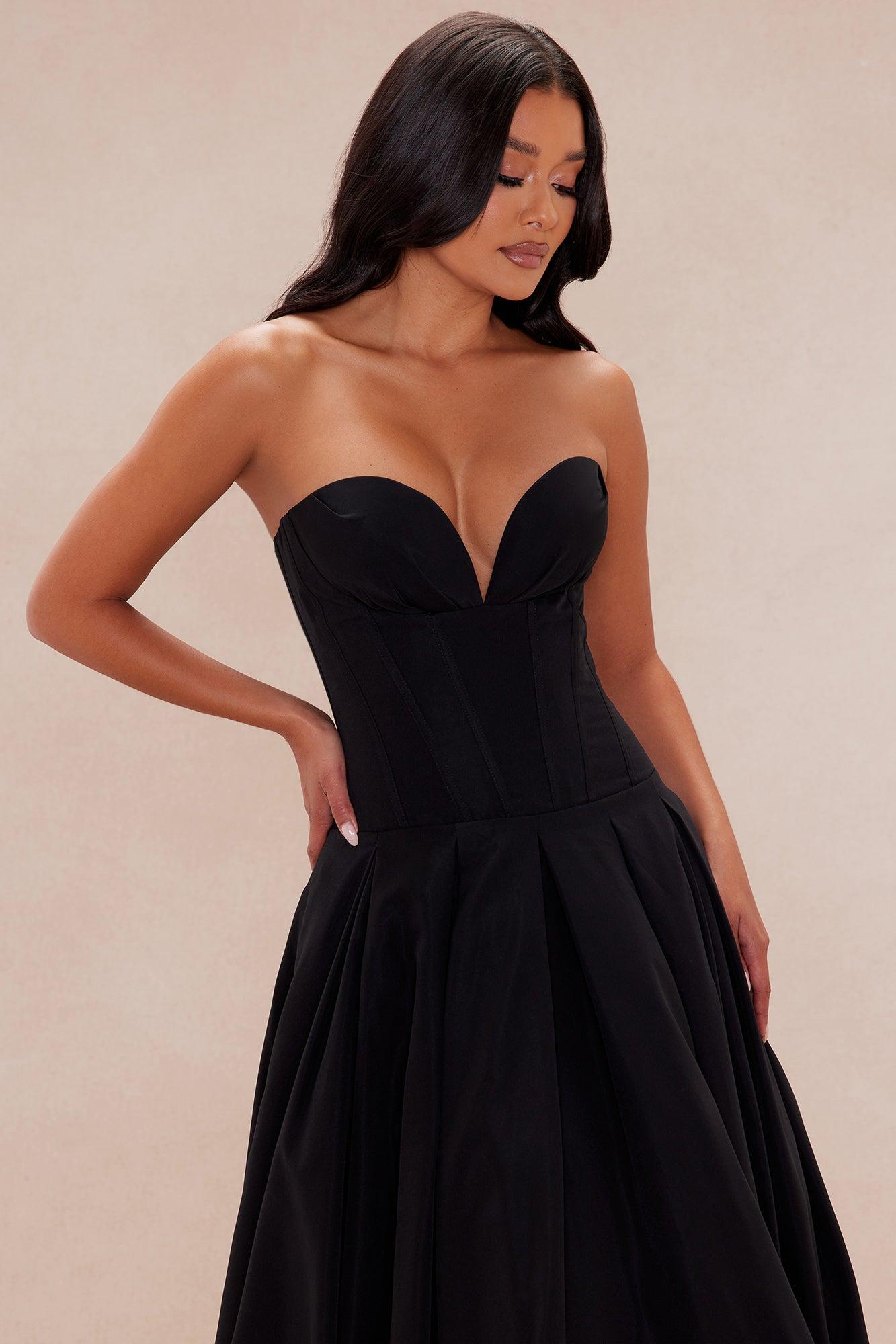 Marielle Corset Maxi Dress - Black Product Image